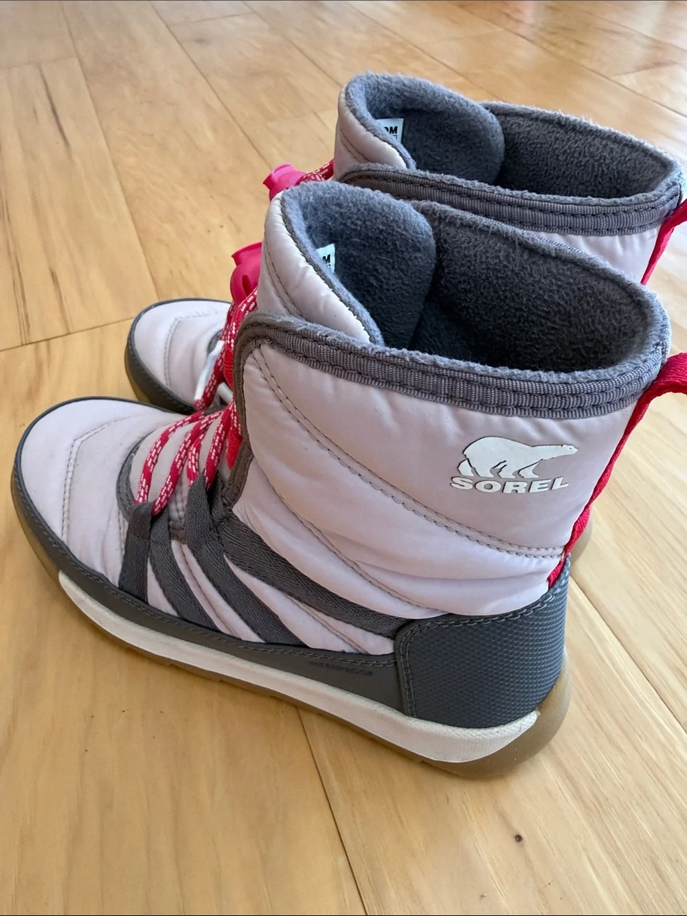 Kids Sorel Grey and Pink Winter Boots